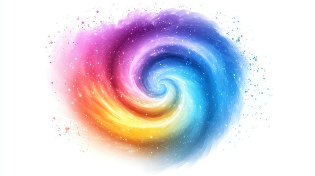 Vibrant Cosmic Swirl Abstract Watercolor Galaxy Nebula Background