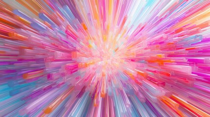 Fototapeta premium Abstract Colorful Explosion of Light Rays Vivid Pink Purple and Orange 3D Render