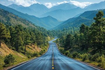 A Highway with Scenic Overlooks Allowing Travelers to Stop and Enjoy Breathtaking Views