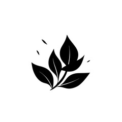 Elegant Black and White Botanical Leaf Illustration: Minimalist Plant Design for Nature Lovers