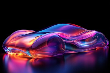 Spectral colored liquid car design virtual showcase graphic art digital media abstract viewpoint futuristic concept