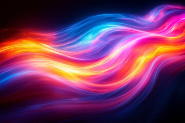 Obraz premium Energetic and Chaotic Streaks of Bright Neon Colors, Creating a High-Energy and Electrifying Artwork