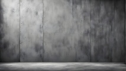 Fototapeta premium High-resolution image of a textured gray concrete wall and floor, ideal for background or product display.