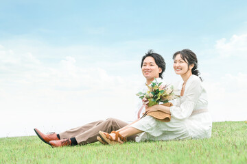 さわやかな恋人・夫婦・カップル・カジュアルウェディング
