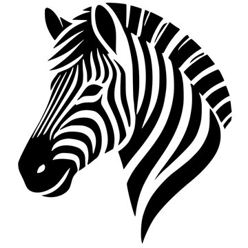 Zebra portrait silhouette