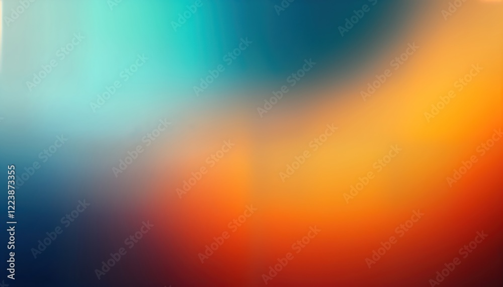 Aufkleber Abstract gradient background. Soft transitions between orange, blue hues. Vibrant colors create calming, creative atmosphere. Suitable for modern minimalist designs. Blend of colors. Smooth gradient.