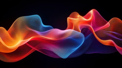 Fototapeta premium Abstract Colorful Waveform Dynamic Particle Flow Vibrant Gradient Mesh Digital Art Background