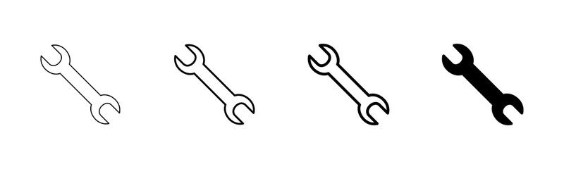 wrench icon vector isolated on white background. Wrench vector icon. Spanner symbol