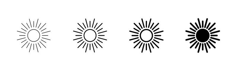 Sun icon vector isolated on white background. Sun vector icon