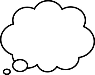 思い出すもこもこ吹き出しのベクターイラスト 白黒 モノクロ