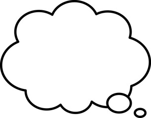 思い出すもこもこ吹き出しのベクターイラスト 白黒 モノクロ