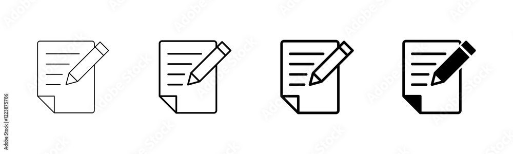 Poster note icon vector isolated on white background. taking note icon vector. edit line icon. document wri
