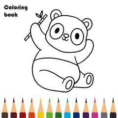 panda coloring book pencils design