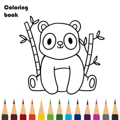 panda coloring book pencils design