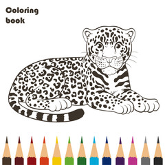 tiger coloring book pencils design