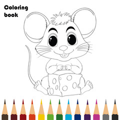 mouse coloring book pencils design