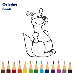 kangaroo coloring book pencils design