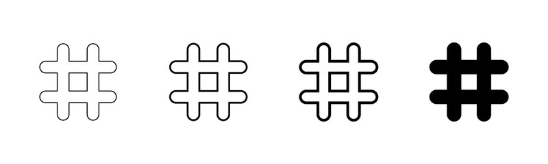 Hashtag icon vector isolated on white background. hashtag vector icon