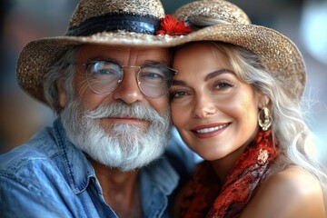 Smiling senior: colorful attire, jubilant atmosphere, joyous holiday, bright display, happy faces, exuberant laughter, lively festivity, radiant joy, carefree mood, celebratory cheer.