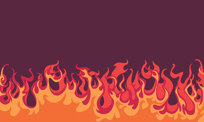 Blank background of hot burning fire. Vector illustration