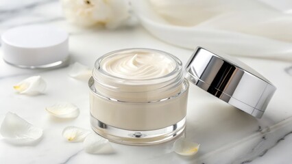 Cream Jar with Petals