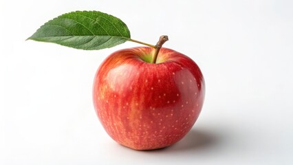 Red Apple with Leaf