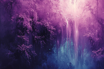 Obraz premium Glowing Lavender and Deep Forest Green Backdrop, Creating a Calming and Soothing Visual Experience