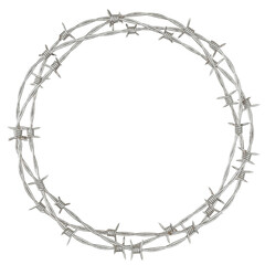 Barbed Wire Abstract - An abstract artwork created using twisted coils of barbed wire to form a...