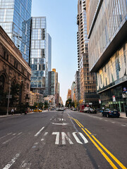 Fototapeta premium New York City Street - Upper West Side - West End Avenue - Hudson River - Manhattan 