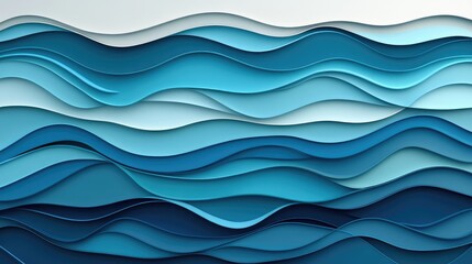 Obraz premium Gradient waves of deep blue and turquoise with subtle reflections, giving the illusion of underwater currents.