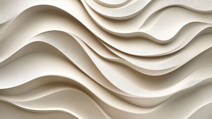 Obraz premium Subtle pastel waves flowing gently across a neutral beige background, evoking softness and harmony.
