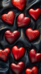 Fototapeta premium Top view of Heart pattern background