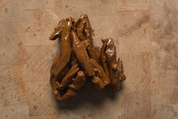 top view of nigerian sisi pelebe, Overhead view of sweet groundnut cakes