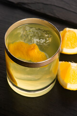 Boozy Clarified English Milk Punch with Ice and Lemon