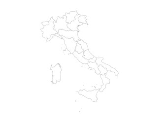 Obraz premium Vector Map of Italy with Regions black and whitw theme