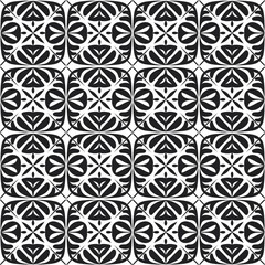 Intricate Tile Design with Classic Black and White Pattern