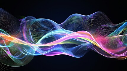 Fototapeta premium Abstract Flow of Colorful Technology Channels in Motion with Vibrant Light Effects