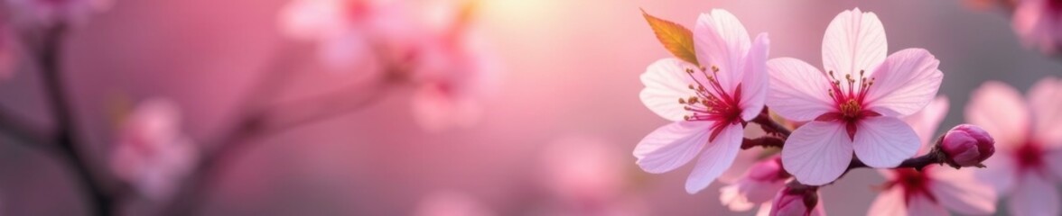 Soft focus sakura flowers with subtle texture and light, macro, petals, blossom