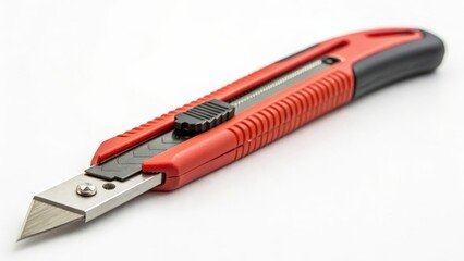 Red Utility Knife with Retractable Blade