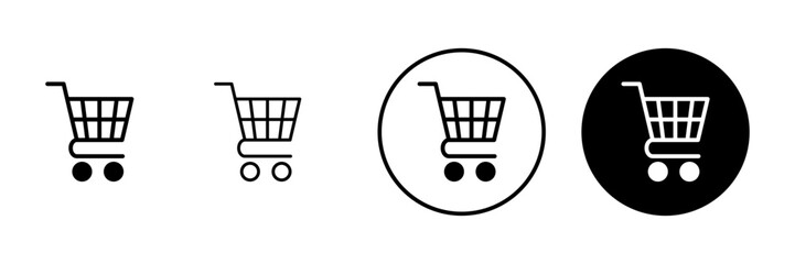 Shopping icon vector. Shopping cart sign and symbol. Trolley icon
