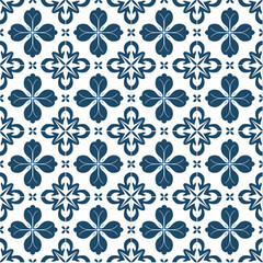 Geometric Floral Tile Pattern with Ornamental Details