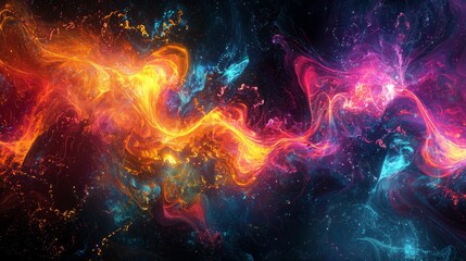 Vibrant Abstract Technology-Driven Visual Representation of Dynamic Digital Art