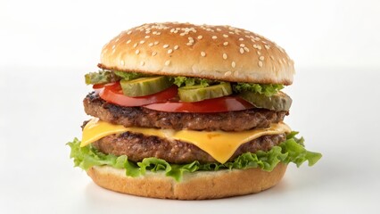 Double Cheeseburger with Pickles and Lettuce