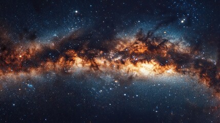 Fototapeta premium Celestial View of the Milky Way Arching Across Desert