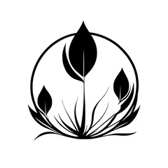 Elegant Black and White Floral Design: Minimalist Botanical Art Print