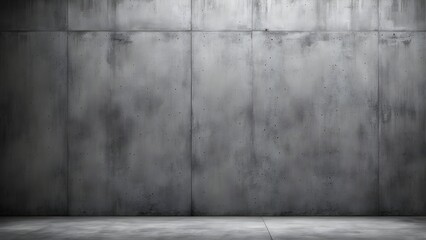 Fototapeta premium Dark gray concrete wall and floor background with subtle texture and visible seams, ideal for industrial or modern design projects.