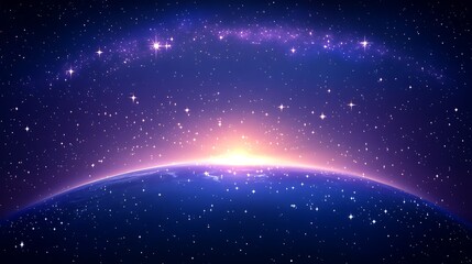 Obraz premium Earthrise Sunrise Celestial Cosmic Scene Display