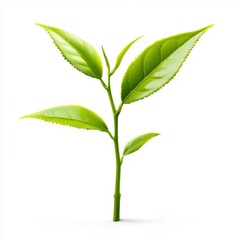 Obraz premium A vibrant young tea plant with fresh green leaves.