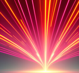 Obraz premium Red bright strip of light background abstract colorful background, bright neon rays and glowing lines. Pink yellow blue creative wallpaper.generative ai