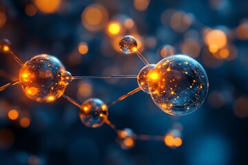 Intricate Molecular Visualization of Water Structure Revealed in Detail with Bonds and Atoms